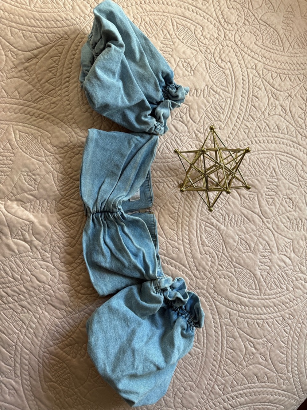 House of CB Light Blue Denim Crop Top